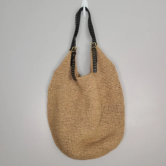 Madewell The Straw Slouch Tote in Natural Multi Tropical Vacation Beach Travel - Picture 4 of 14